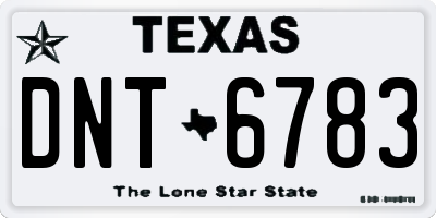 TX license plate DNT6783