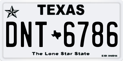 TX license plate DNT6786