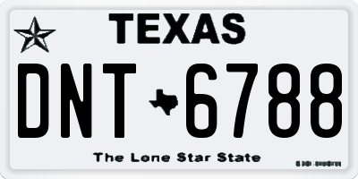 TX license plate DNT6788