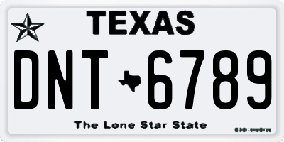 TX license plate DNT6789