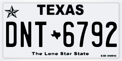 TX license plate DNT6792