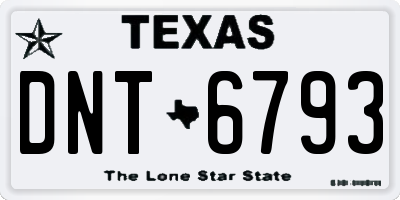 TX license plate DNT6793