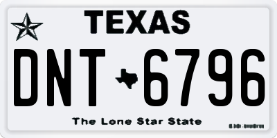 TX license plate DNT6796