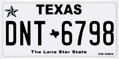 TX license plate DNT6798