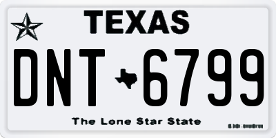 TX license plate DNT6799