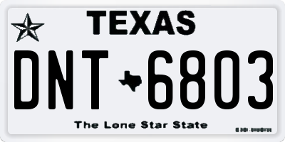 TX license plate DNT6803