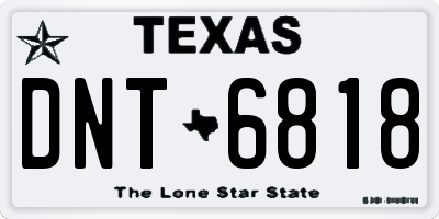 TX license plate DNT6818