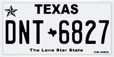 TX license plate DNT6827