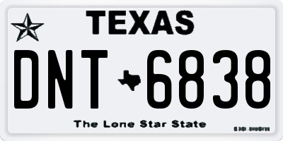 TX license plate DNT6838