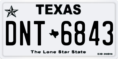 TX license plate DNT6843