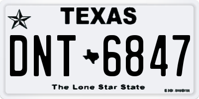 TX license plate DNT6847