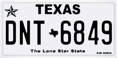 TX license plate DNT6849