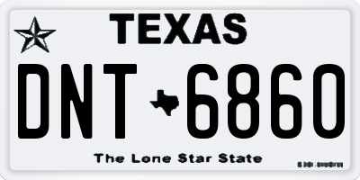 TX license plate DNT6860