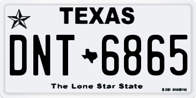 TX license plate DNT6865