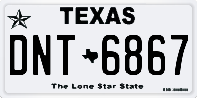 TX license plate DNT6867