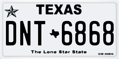 TX license plate DNT6868