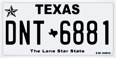 TX license plate DNT6881