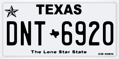 TX license plate DNT6920