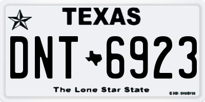 TX license plate DNT6923