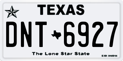 TX license plate DNT6927