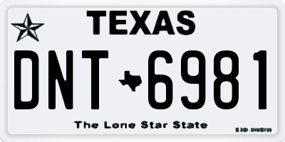TX license plate DNT6981