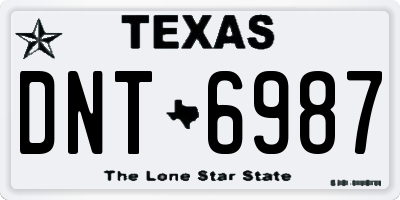 TX license plate DNT6987