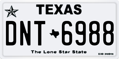 TX license plate DNT6988