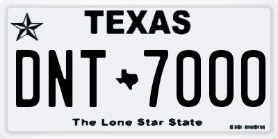TX license plate DNT7000