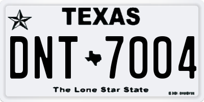 TX license plate DNT7004