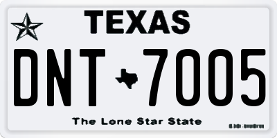 TX license plate DNT7005
