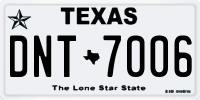 TX license plate DNT7006