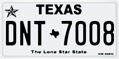 TX license plate DNT7008