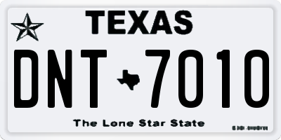 TX license plate DNT7010