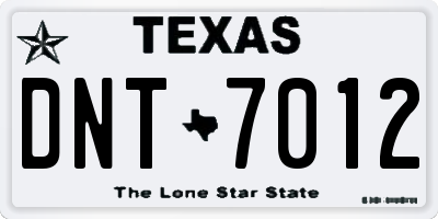 TX license plate DNT7012