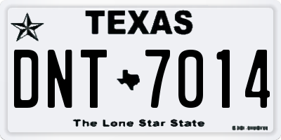 TX license plate DNT7014