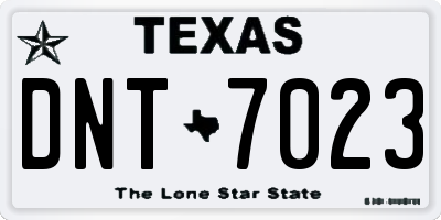 TX license plate DNT7023