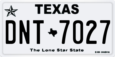 TX license plate DNT7027