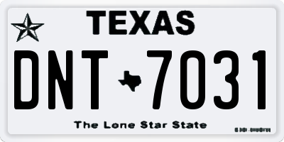 TX license plate DNT7031