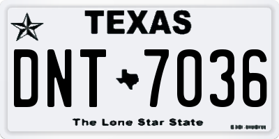 TX license plate DNT7036