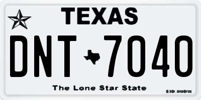 TX license plate DNT7040