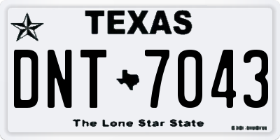 TX license plate DNT7043