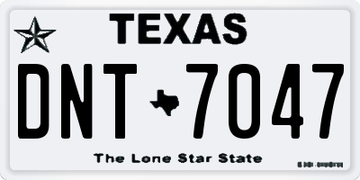 TX license plate DNT7047