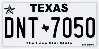 TX license plate DNT7050