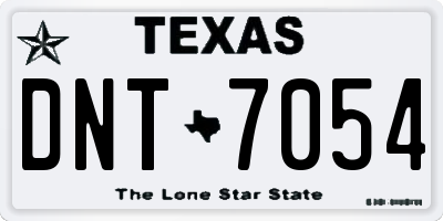 TX license plate DNT7054