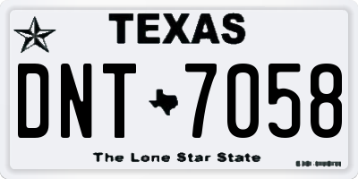 TX license plate DNT7058