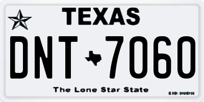 TX license plate DNT7060