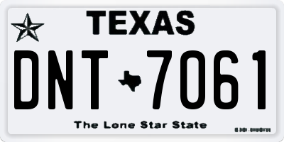 TX license plate DNT7061