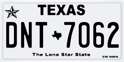 TX license plate DNT7062