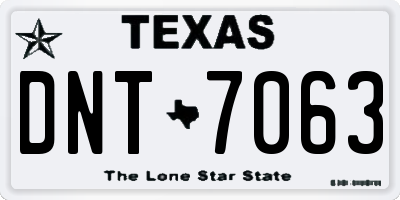 TX license plate DNT7063