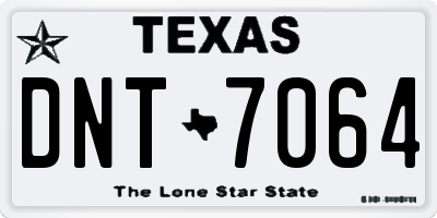 TX license plate DNT7064